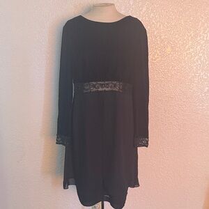 Elegant Black Lace Long Sleeve Dress